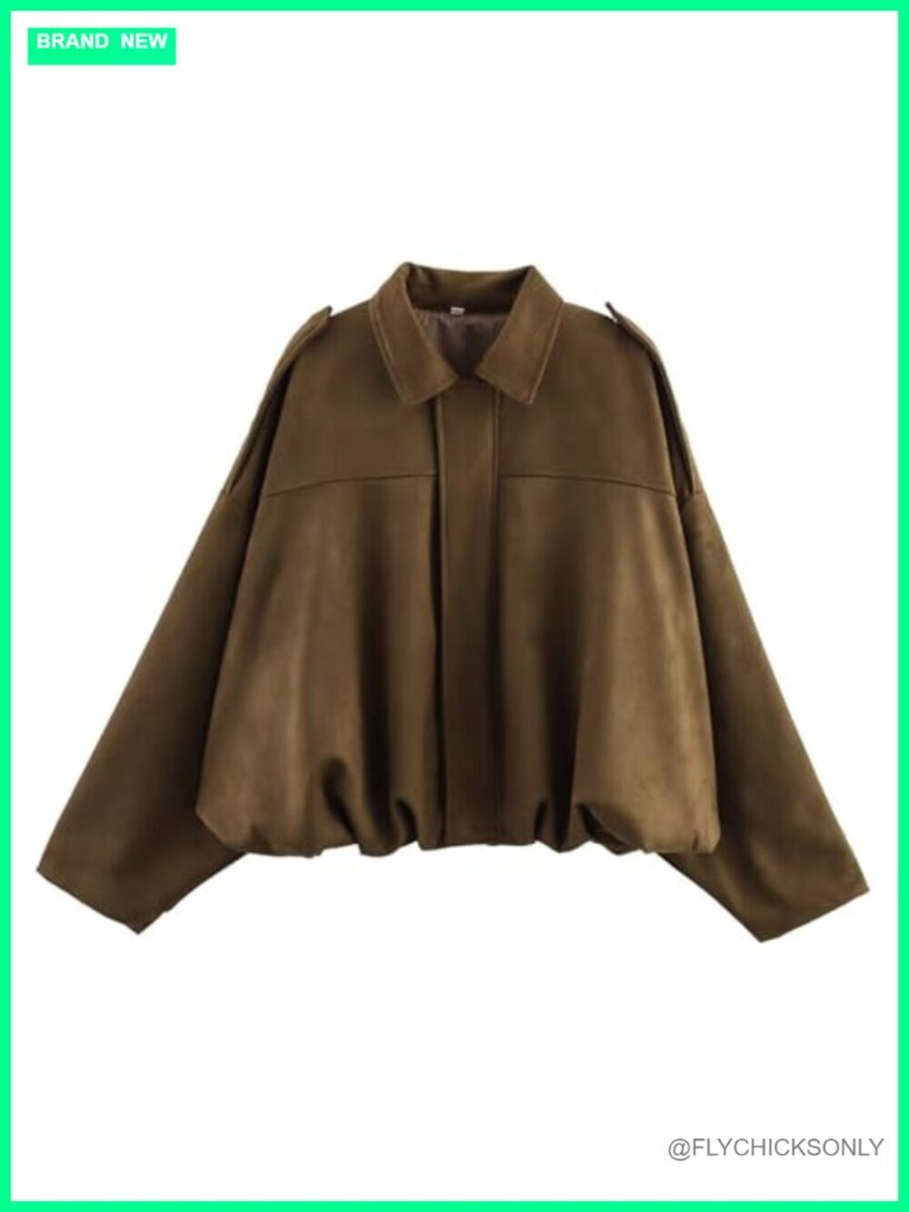 Faux Suede Bomber Jacket Oversized Streetwear Casual Lapel Long Sleeve